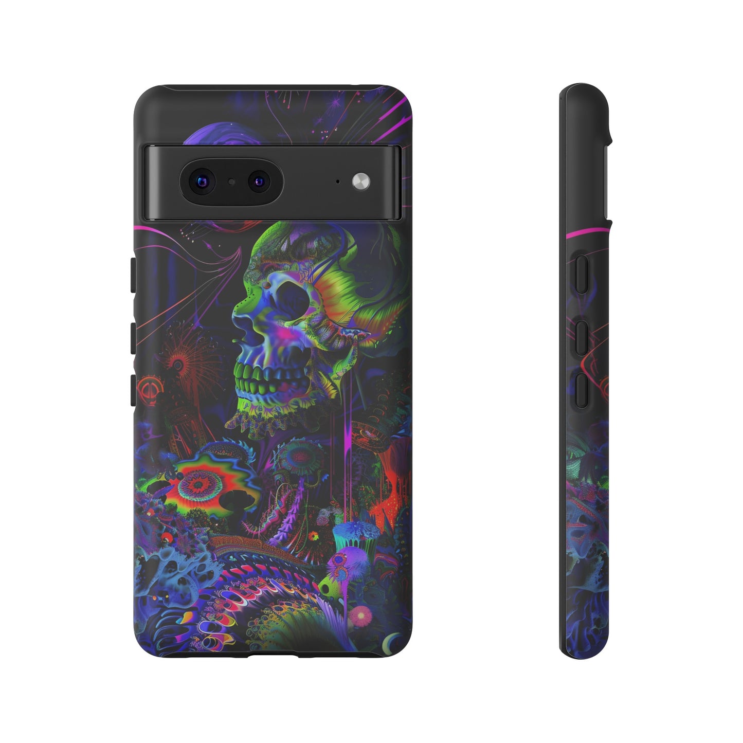 Psychedelic Skull Phone Case – Vibrant Pastel Design for iPhone, Samsung Galaxy, and Google Pixel Devices