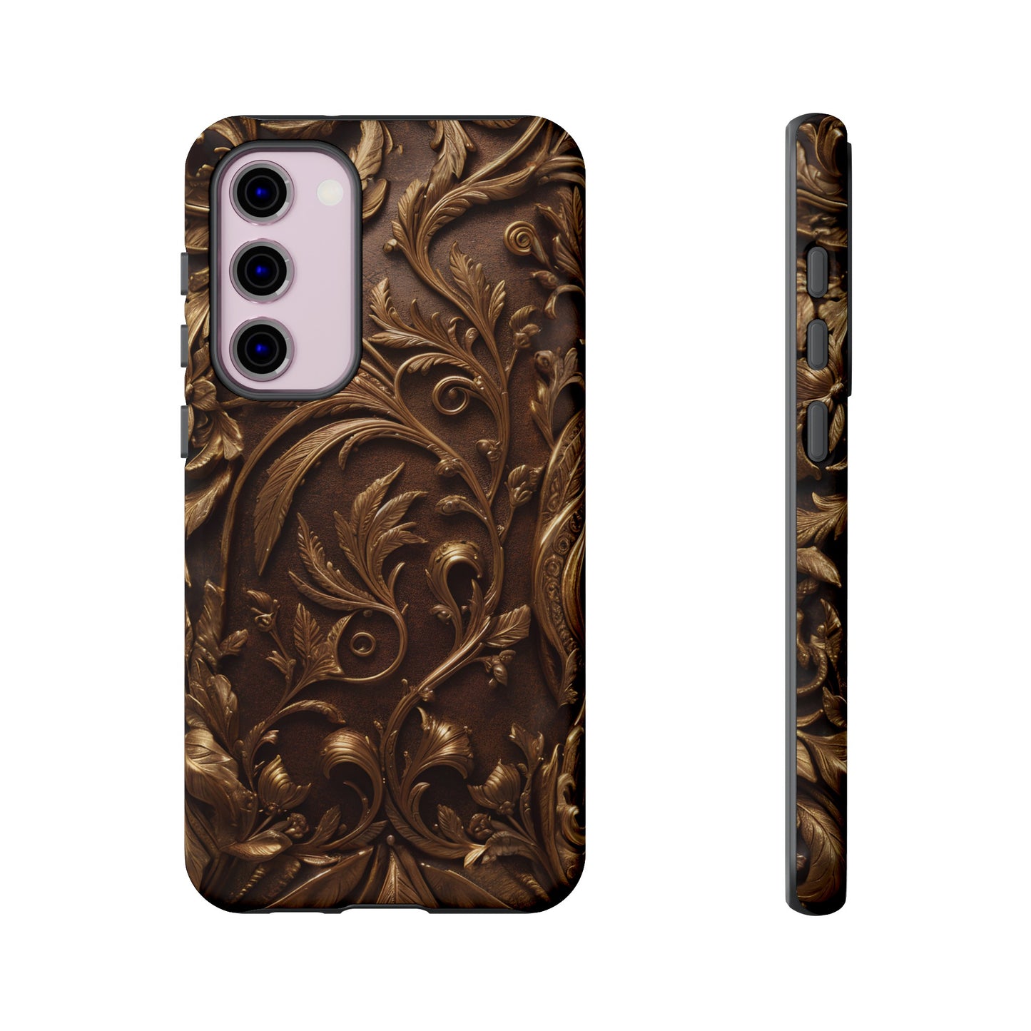 Elegant Bronze Phone Case – Victorian Floral Design for iPhone, Samsung Galaxy, and Google Pixel Devices