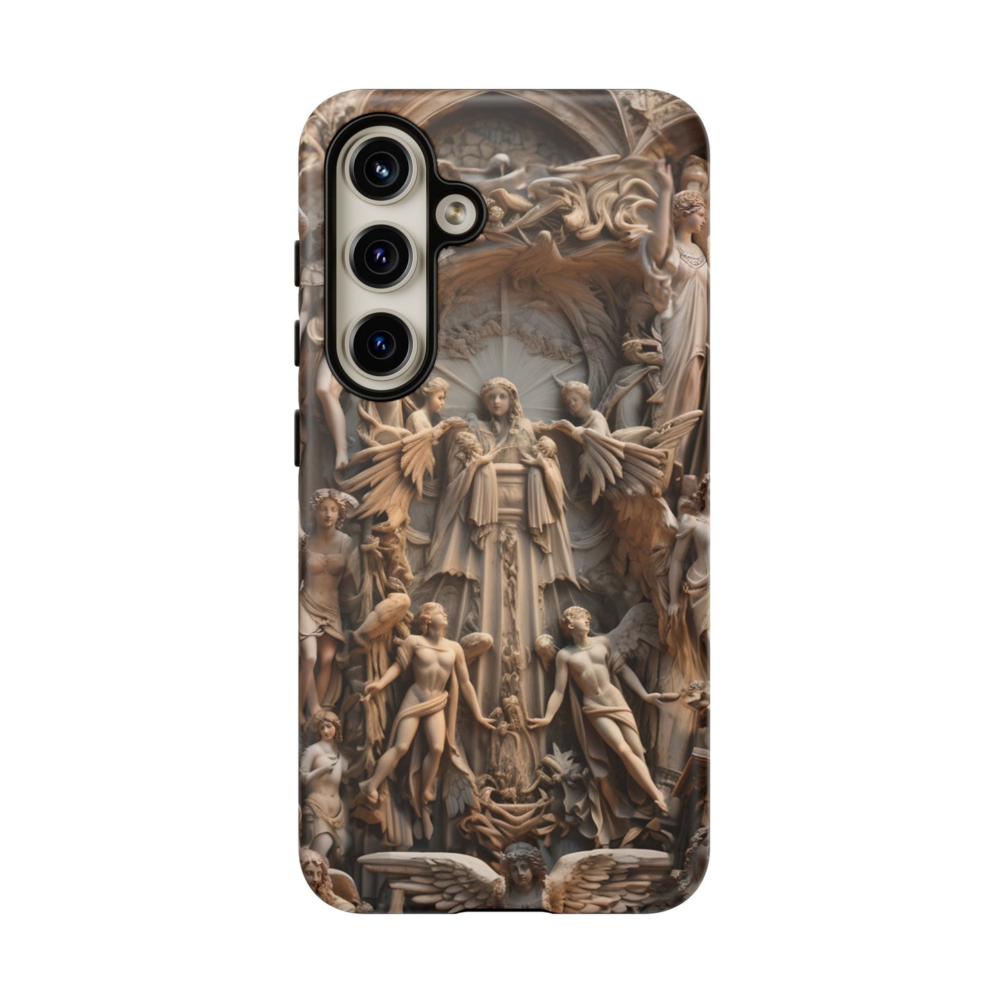 Angelic Statue Phone Case – Heavenly Gothic Marble Design for iPhone, Samsung Galaxy, and Google Pixel Devices