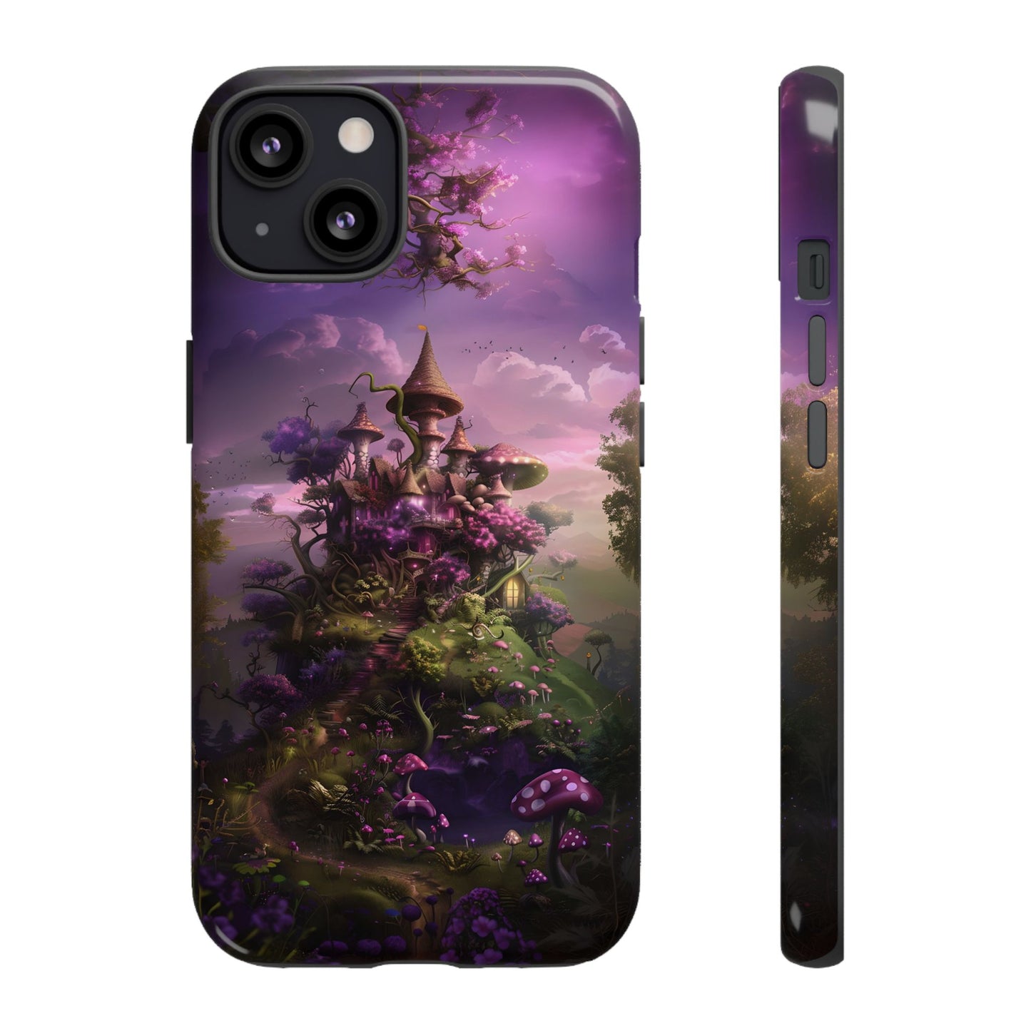 Enchanted Fairy Castle Phone Case - Magical Purple Fantasy Art for iPhone, Samsung Galaxy and Google Pixel Devices