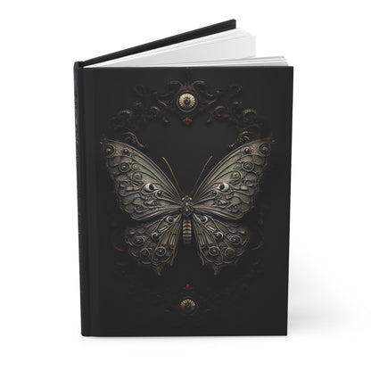 Gothic Butterfly Hardcover Notebook – Elegant Dark Aesthetic Journal for Writing and Sketching