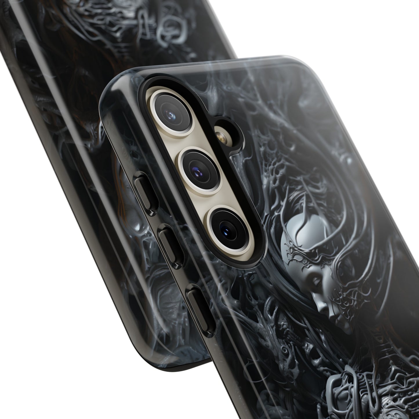 Biomechanical Beauty Phone Case – Futuristic Alien Design for iPhone, Samsung Galaxy, and Google Pixel Devices