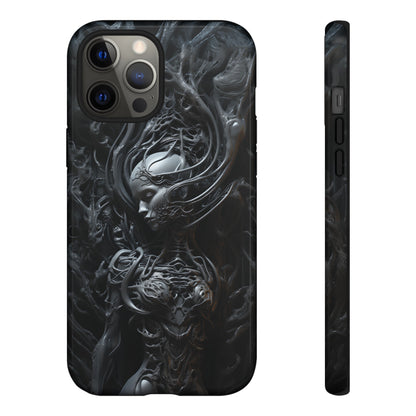 Biomechanical Beauty Phone Case – Futuristic Alien Design for iPhone, Samsung Galaxy, and Google Pixel Devices