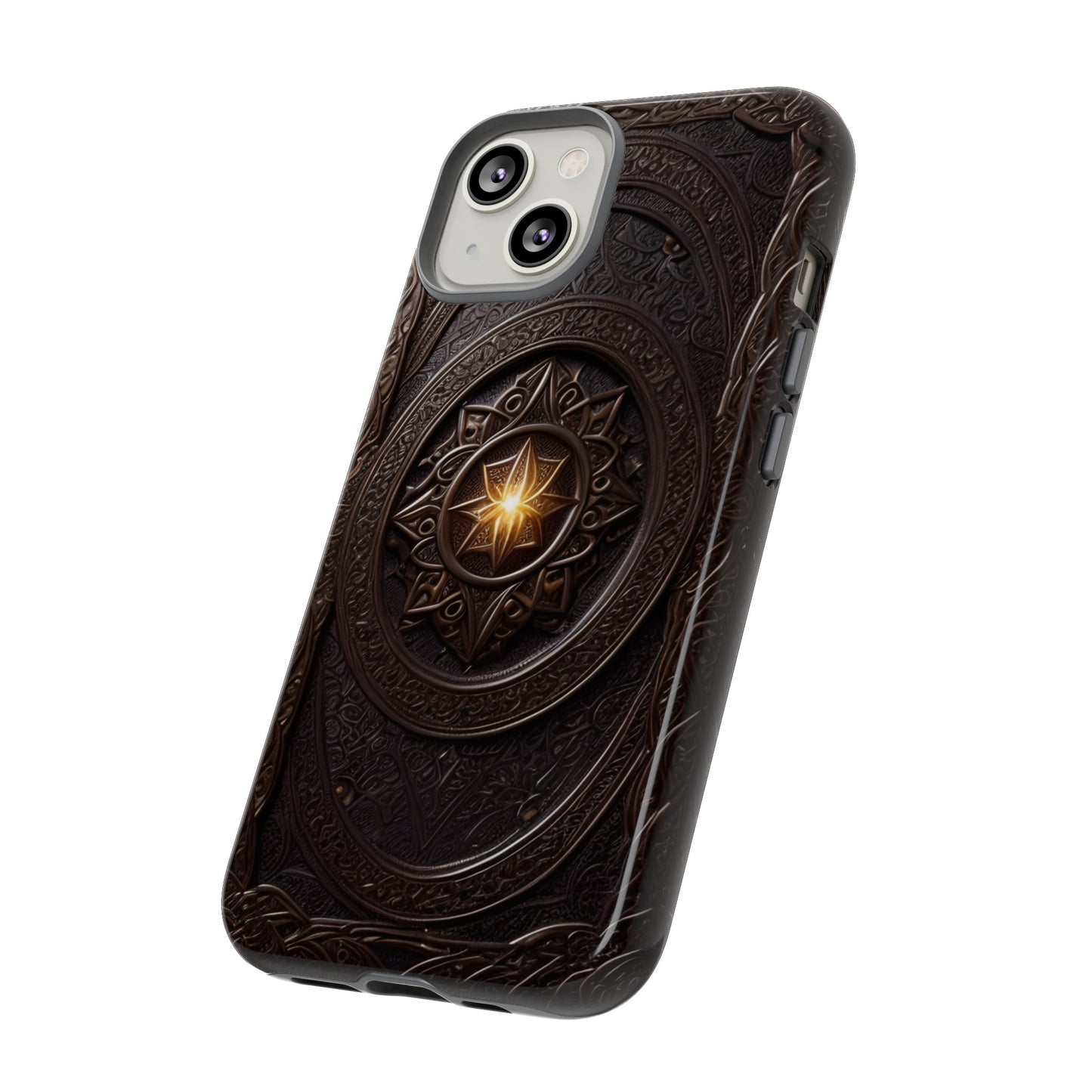 Intricate Leather Flower Tough Phone Case – Elegant Floral Design for iPhone, Samsung Galaxy, and Google Pixel Devices