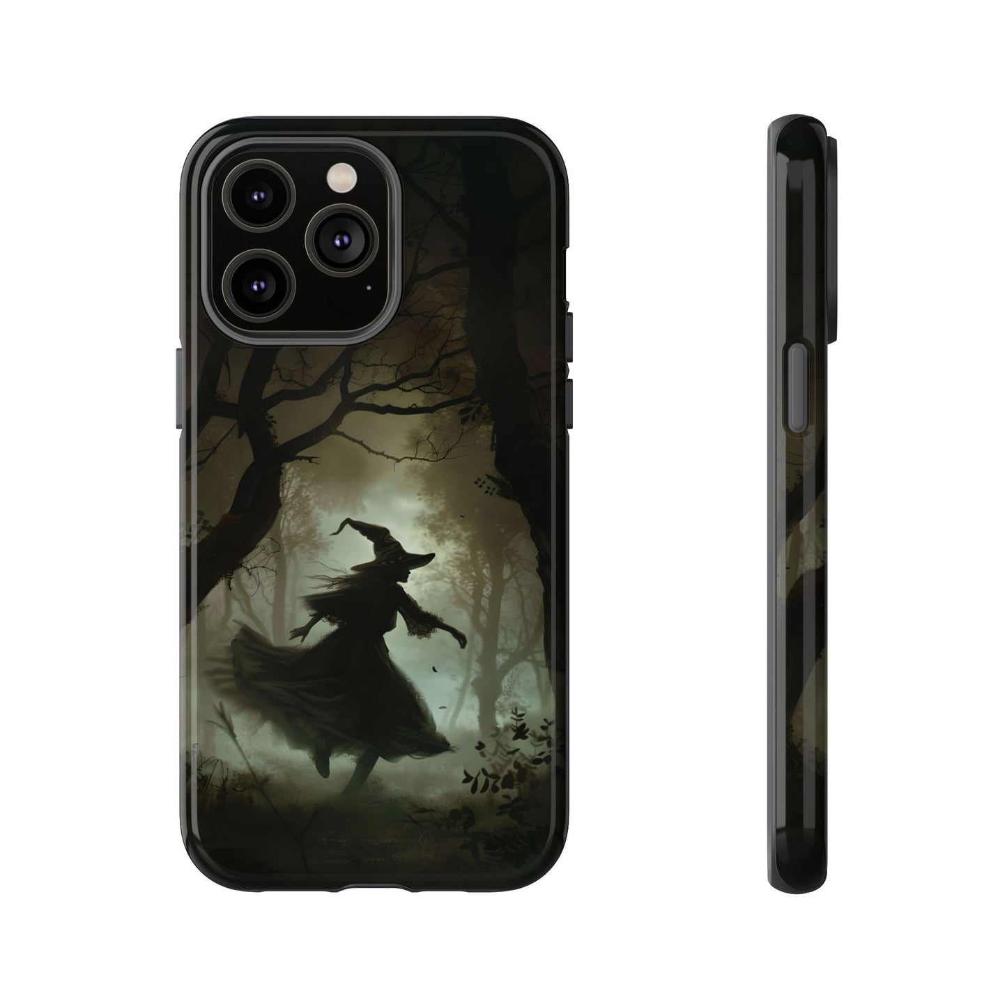 Spooky Witch Silhouette Phone Case - Halloween Dark Art Design for iPhone, Samsung Galaxy, and Google Pixel Devices