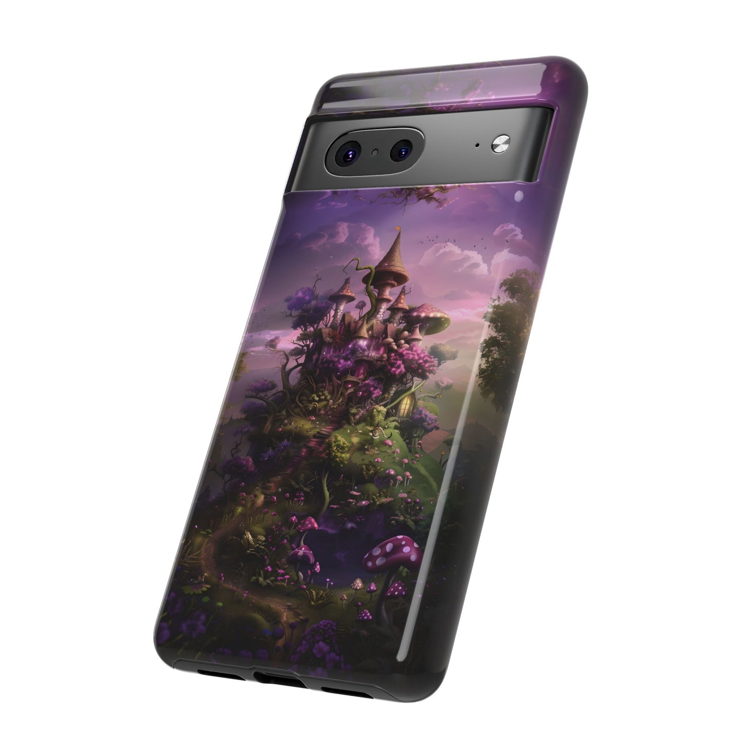 Enchanted Fairy Castle Phone Case - Magical Purple Fantasy Art for iPhone, Samsung Galaxy and Google Pixel Devices