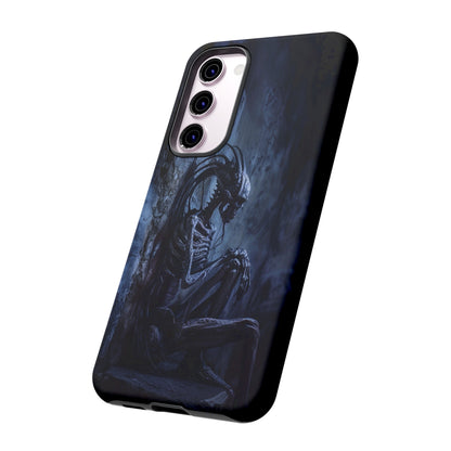 Gothic Alien Skeleton iPhone Case - Sci-Fi Horror Design