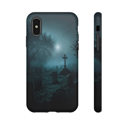 Graveyard at Night Phone Case – Eerie Cemetery Design for iPhone, Samsung Galaxy, and Google Pixel Devices