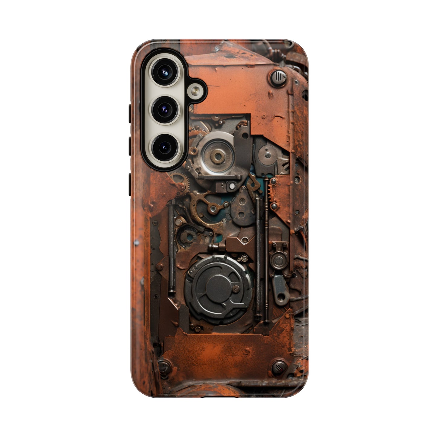 Rusted Mechanisms Phone Case – Steampunk Metal Gear Design for iPhone, Samsung Galaxy, and Google Pixel Devices