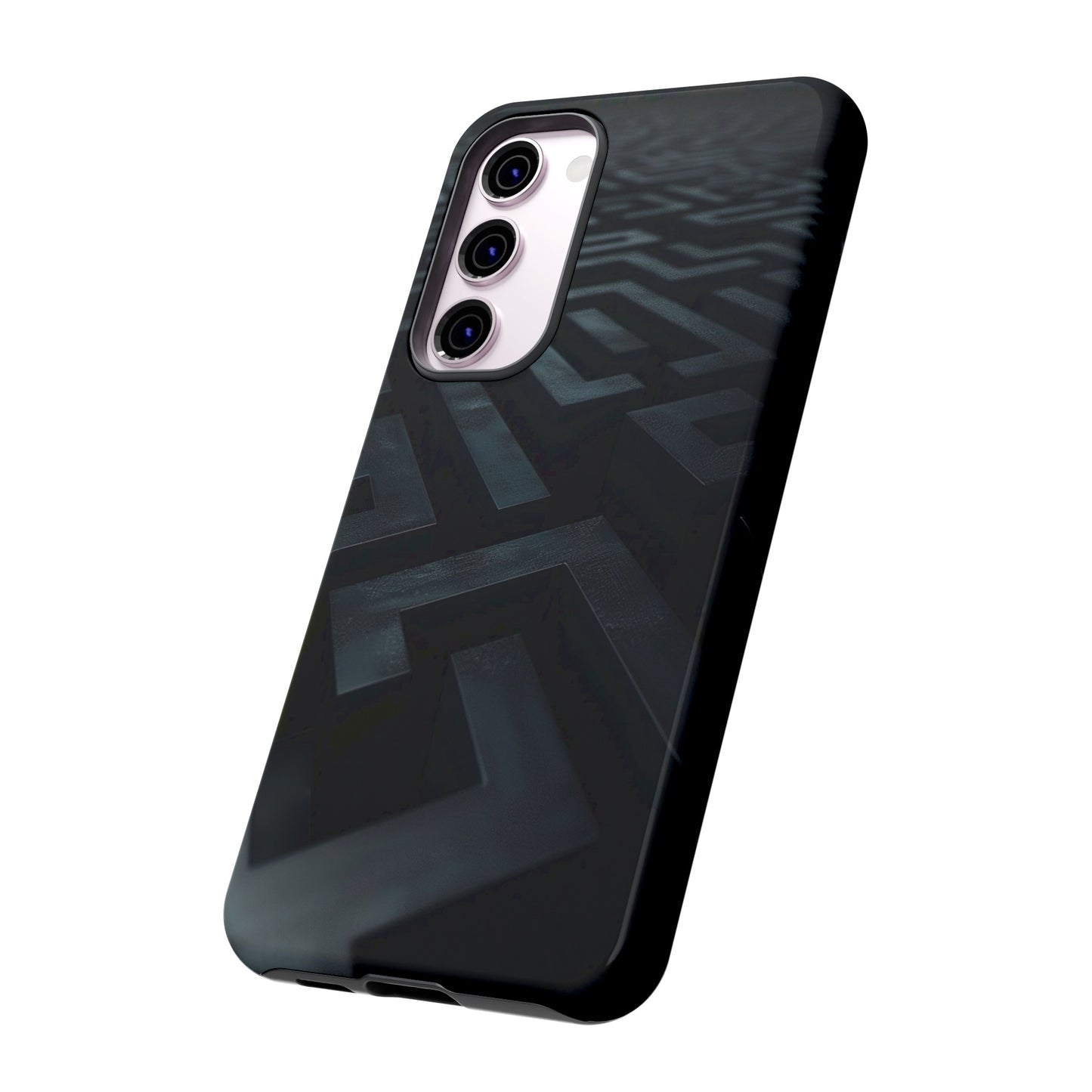 Black Maze Phone Case – Intricate Labyrinth Design for iPhone, Samsung Galaxy, and Google Pixel Devices