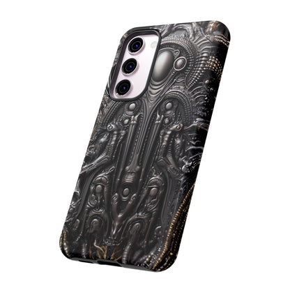 Biomechanical Horror Phone Case – Dark Sci-Fi Design for iPhone, Samsung Galaxy, Google Pixel Devices