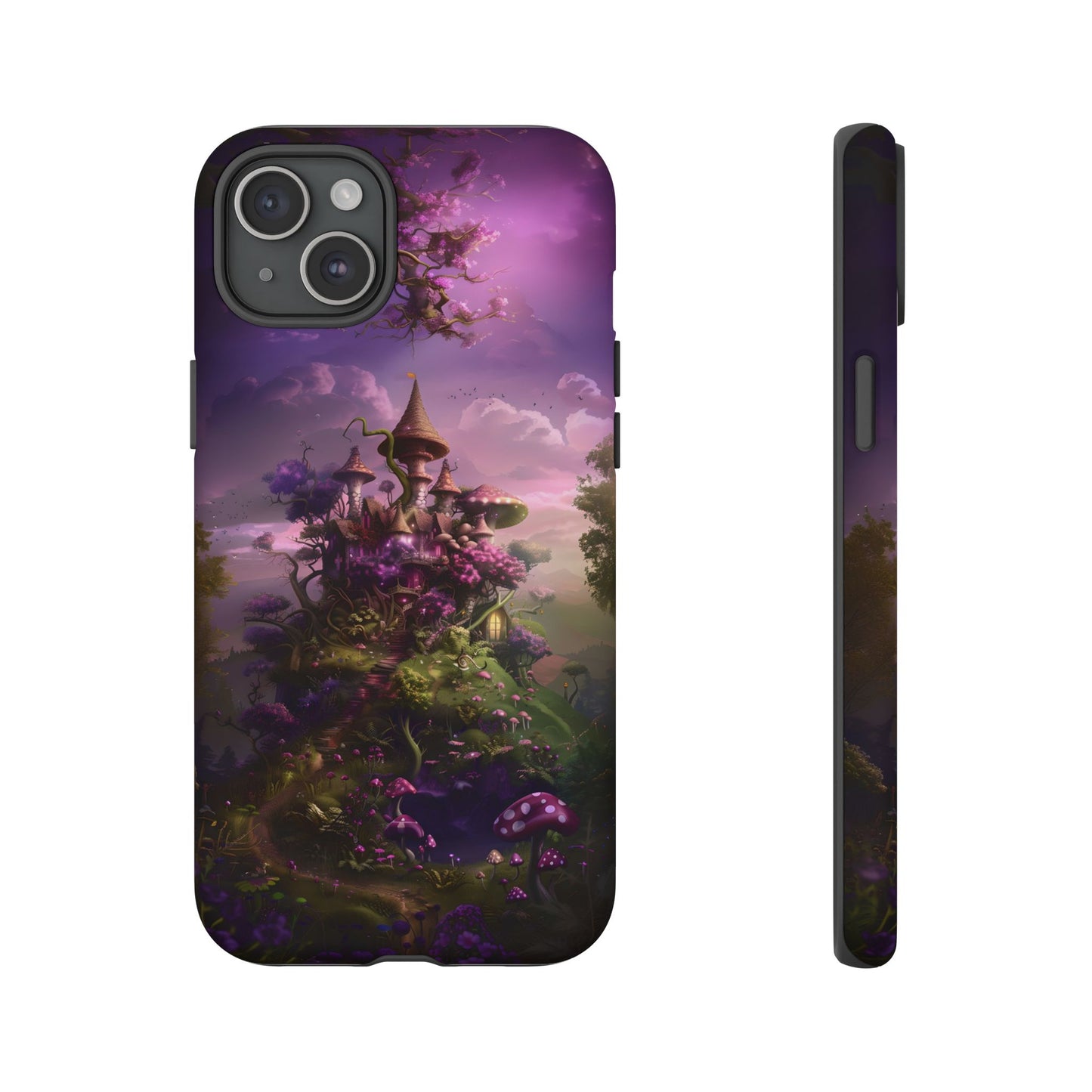 Enchanted Fairy Castle Phone Case - Magical Purple Fantasy Art for iPhone, Samsung Galaxy and Google Pixel Devices