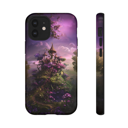 Enchanted Fairy Castle Phone Case - Magical Purple Fantasy Art for iPhone, Samsung Galaxy and Google Pixel Devices