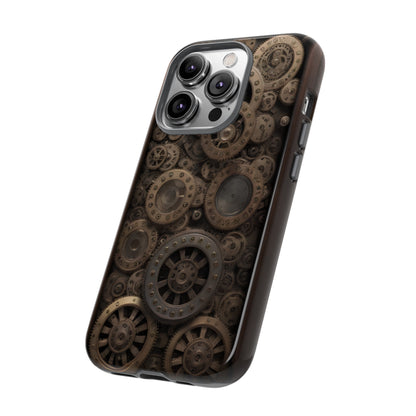 Gearworks 3 Phone Case – Steampunk Victorian Design with Gears and Clockwork for iPhone, Samsung Galaxy, and Google Pixel Devices