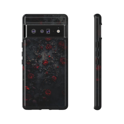 Gothic Roses Tough Phone Case – Elegant Dark Floral Design for iPhone, Samsung Galaxy, and Google Pixel Devices