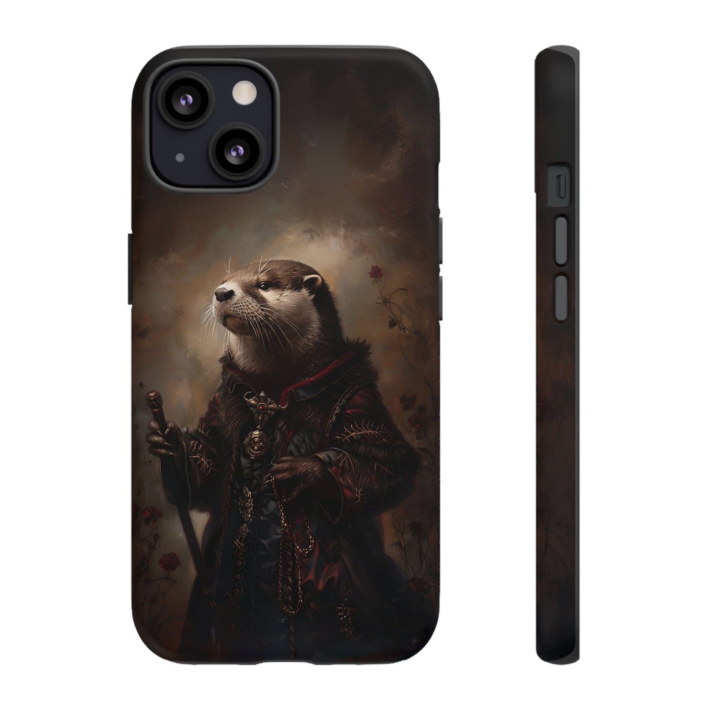 Noble Otter King Phone Case - Vintage Gothic Animal Art Design for iPhone, Samsung Galaxy, and Google Pixel Devices