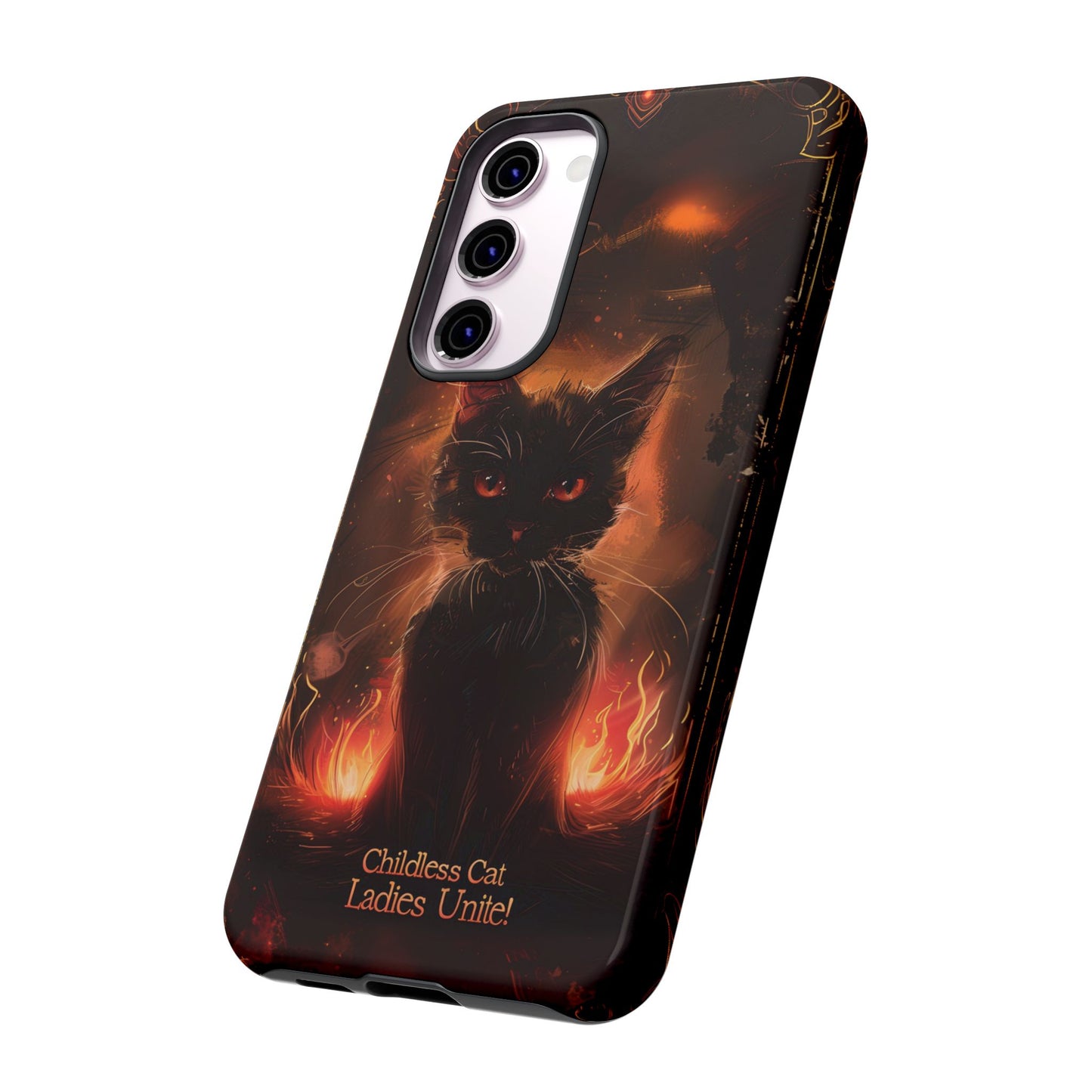 Childless Cat Ladies Unite Phone Case - Gothic Black Cat For iPhone, Samsung Galaxy, and Google Pixel Devices