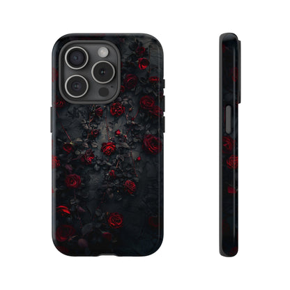 Gothic Roses Tough Phone Case – Elegant Dark Floral Design for iPhone, Samsung Galaxy, and Google Pixel Devices