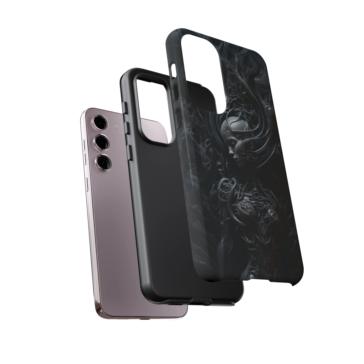 Biomechanical Beauty Phone Case – Futuristic Alien Design for iPhone, Samsung Galaxy, and Google Pixel Devices