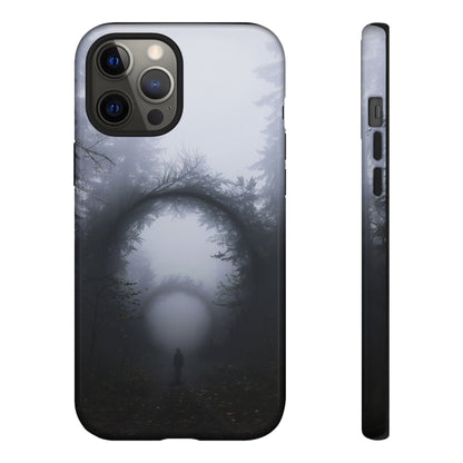 Mystical Forest Portal Phone Case - Atmospheric Foggy Path with Enchanted Tunnel For iPhone, Samsung Galaxy, and Google Pixel Devices.