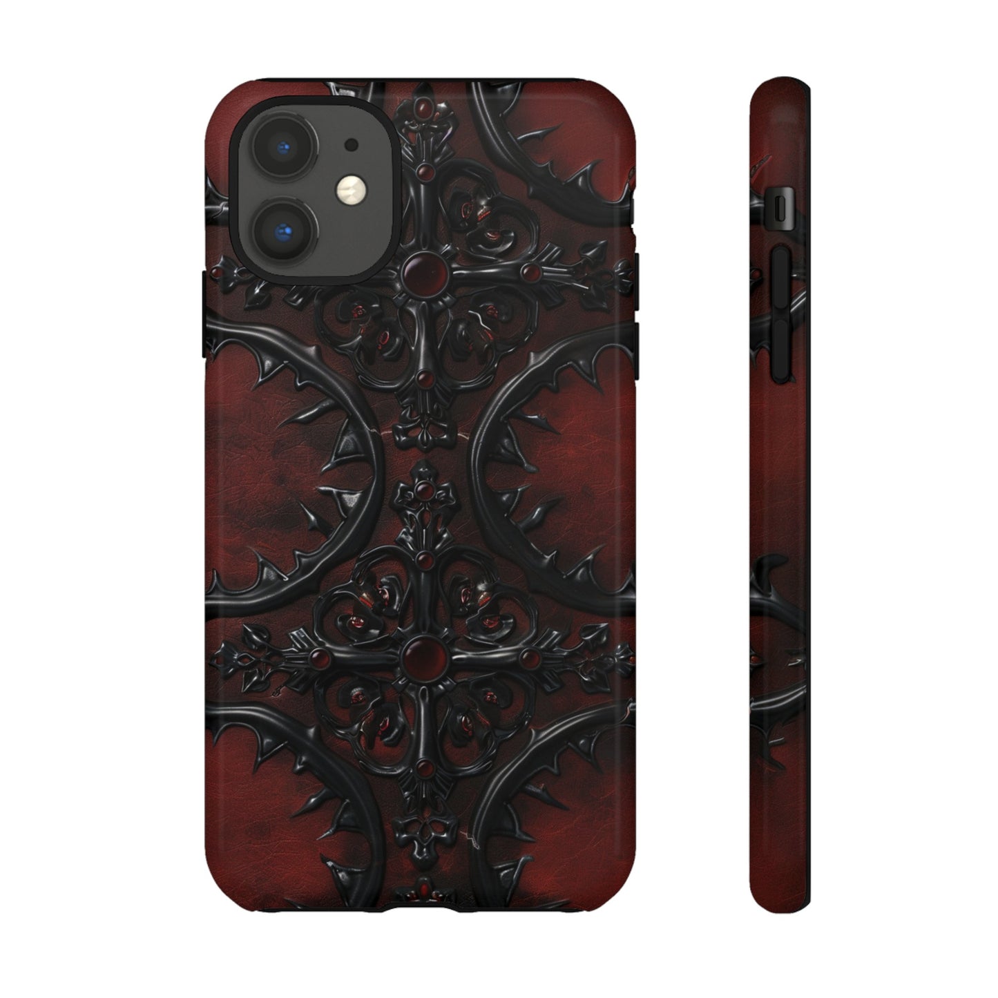 Vampiric Leather Phone Case for iPhone, Samsung Galaxy, and Google Pixel Devices - Gothic Ornate Design