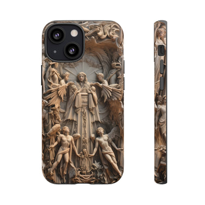 Angelic Statue Phone Case – Heavenly Gothic Marble Design for iPhone, Samsung Galaxy, and Google Pixel Devices