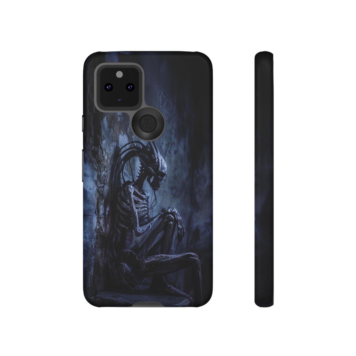 Gothic Alien Skeleton iPhone Case - Sci-Fi Horror Design