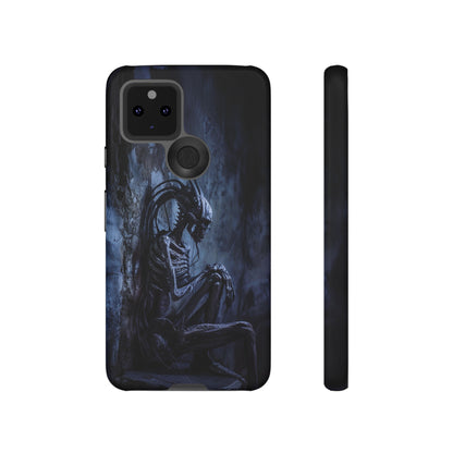 Gothic Alien Skeleton iPhone Case - Sci-Fi Horror Design