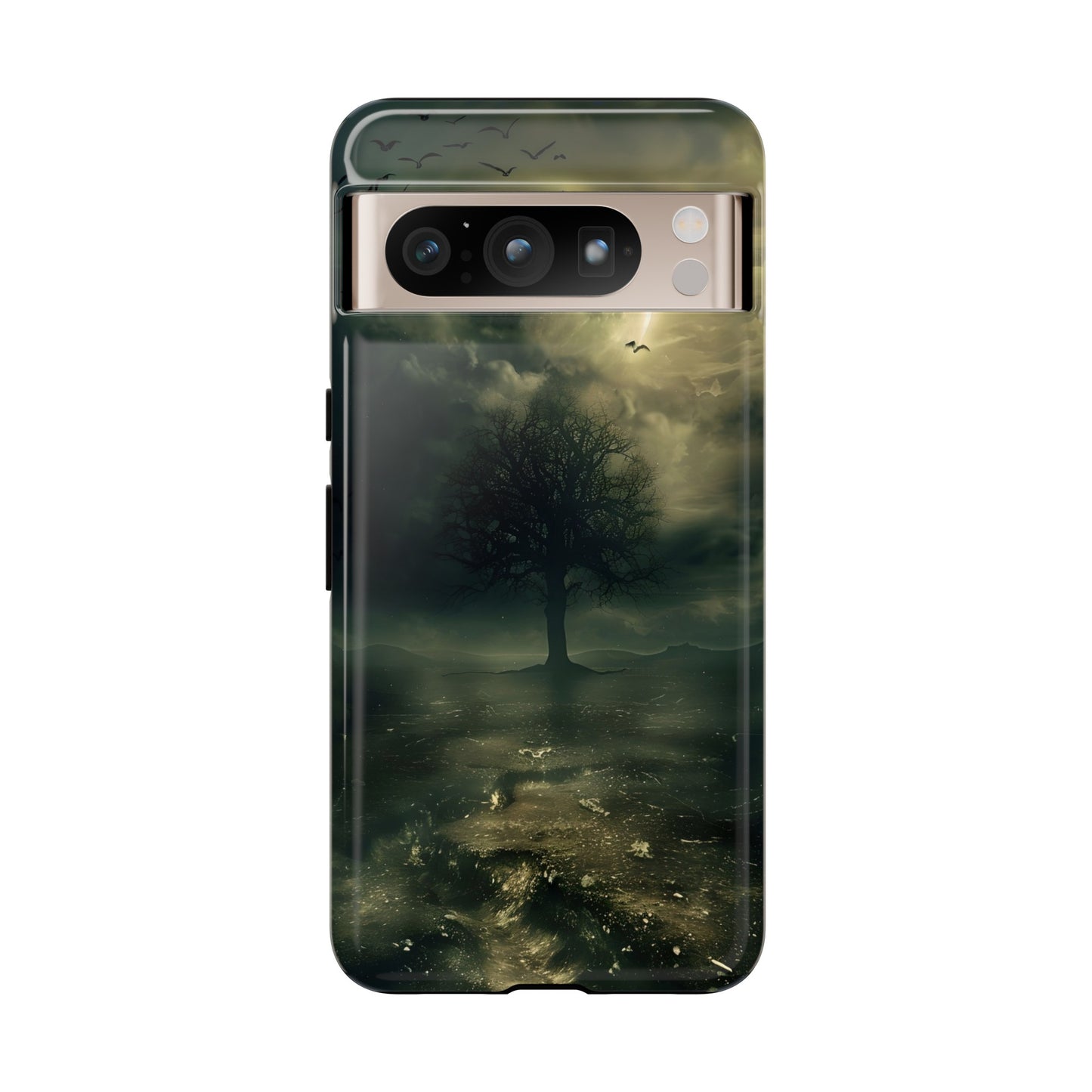 The Tree of Desolation Phone Case – Dark Fantasy Gothic Art with Full Moon for iPhone, Samsung Galaxy, and Google Pixel Devices