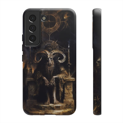 Dark Gothic Goat Demon Phone Case - Occult Horned Beast Art Design