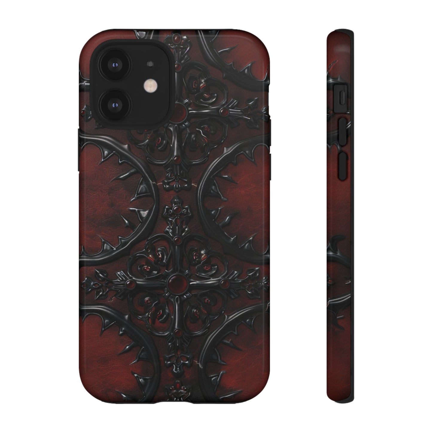 Vampiric Leather Phone Case for iPhone, Samsung Galaxy, and Google Pixel Devices - Gothic Ornate Design