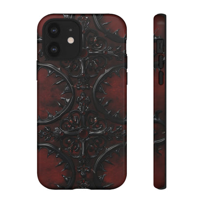 Vampiric Leather Phone Case for iPhone, Samsung Galaxy, and Google Pixel Devices - Gothic Ornate Design