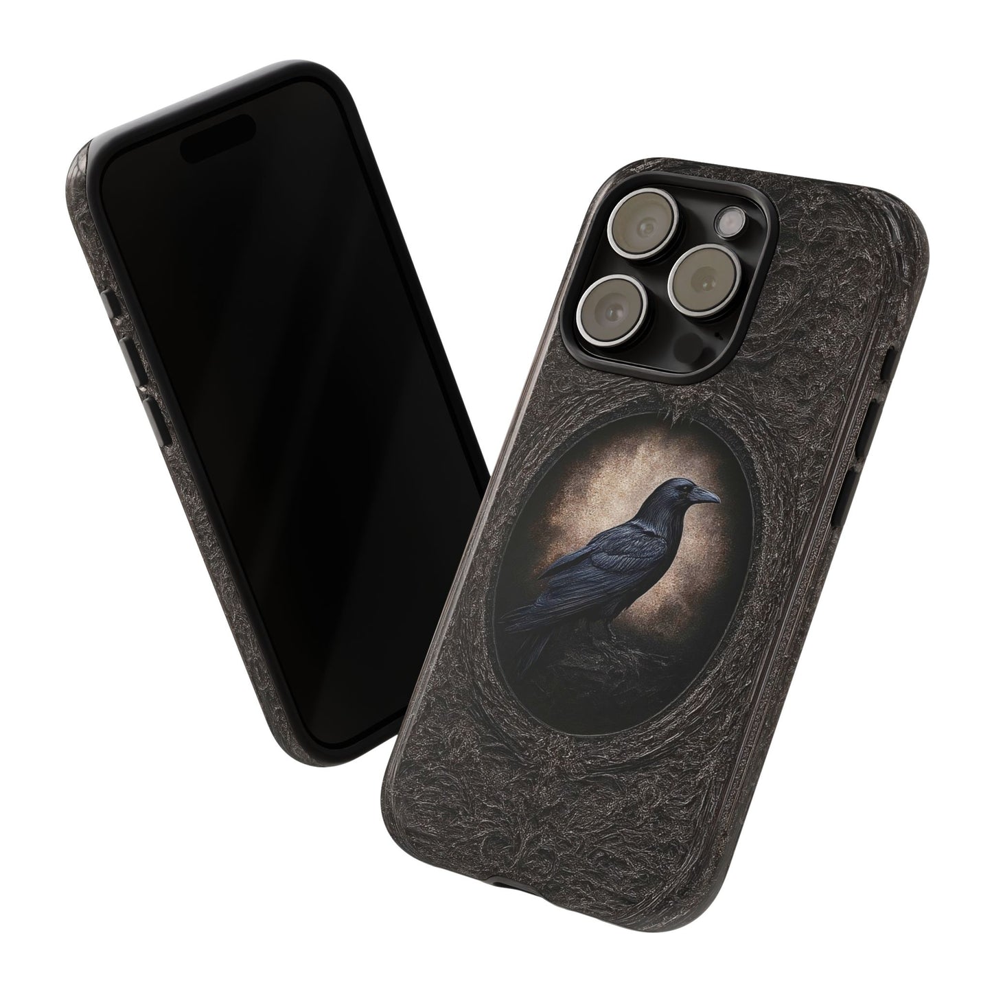 Gothic Raven Phone Case - Mysterious Dark Bird Design