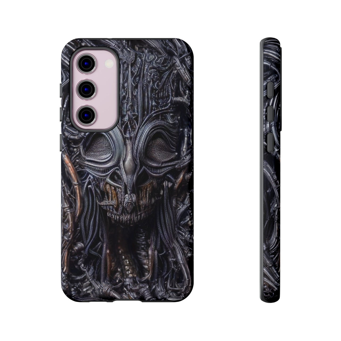 Biomechanical Horror 2 Phone Case – Futuristic Alien Horror Design for iPhone, Samsung Galaxy, and Google Pixel Devices