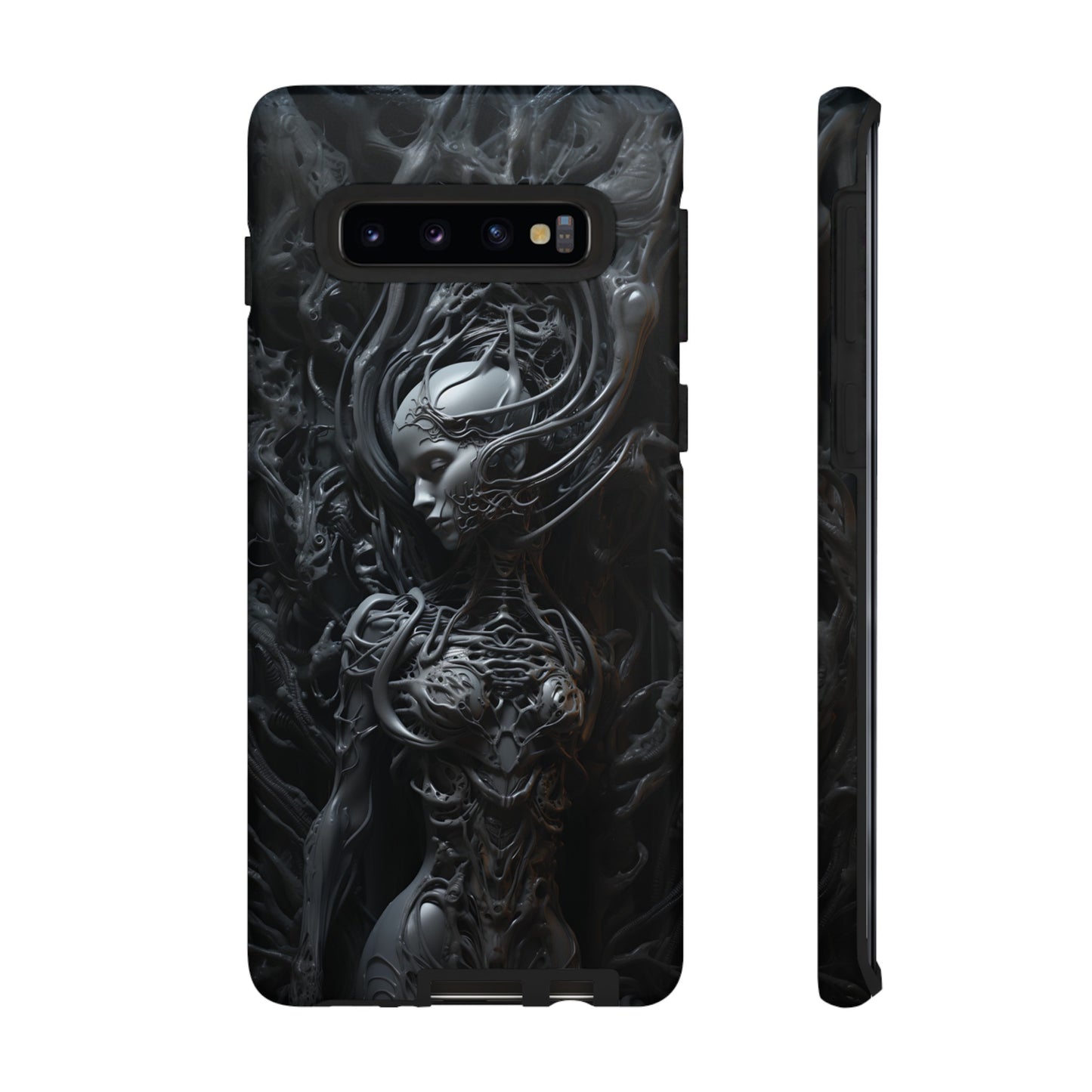 Biomechanical Beauty Phone Case – Futuristic Alien Design for iPhone, Samsung Galaxy, and Google Pixel Devices