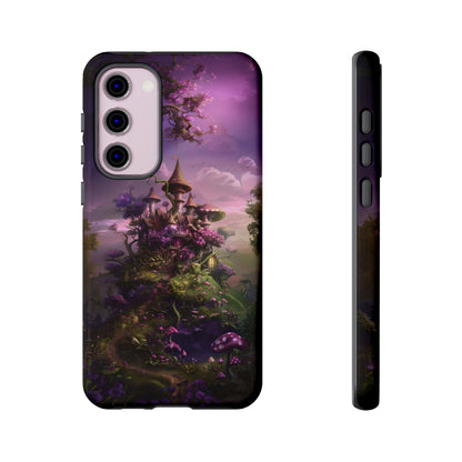 Enchanted Fairy Castle Phone Case - Magical Purple Fantasy Art for iPhone, Samsung Galaxy and Google Pixel Devices