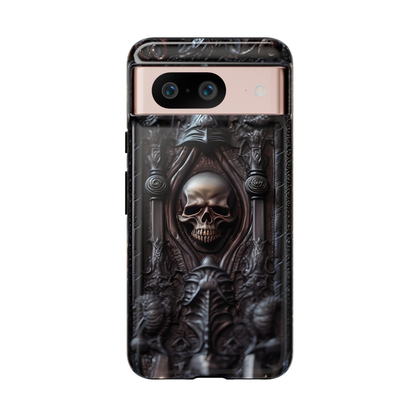 Dark Grimoire of Death Tough Phone Case – Gothic Skull Vampiric Design for iPhone, Samsung Galaxy, and Google Pixel Devices