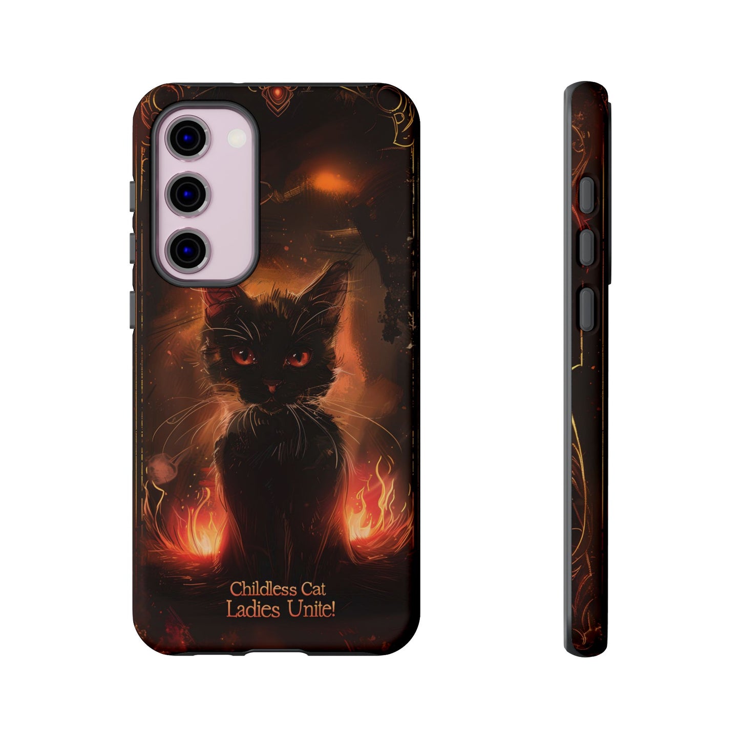 Childless Cat Ladies Unite Phone Case - Gothic Black Cat For iPhone, Samsung Galaxy, and Google Pixel Devices