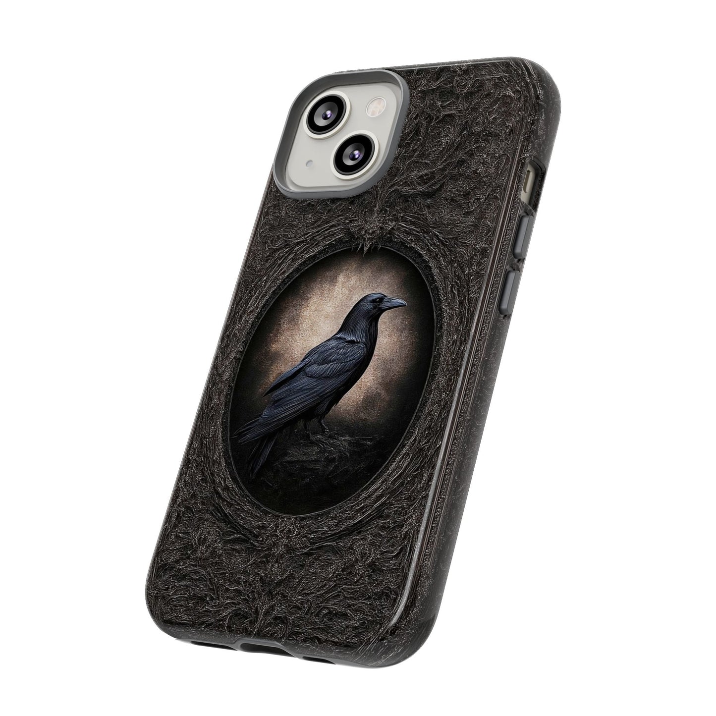 Gothic Raven Phone Case - Mysterious Dark Bird Design