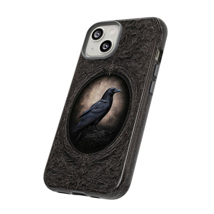 Gothic Raven Phone Case - Mysterious Dark Bird Design