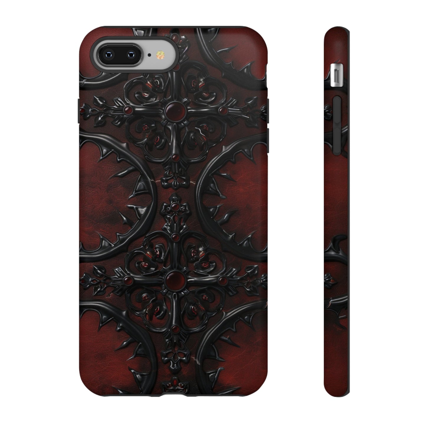 Vampiric Leather Phone Case for iPhone, Samsung Galaxy, and Google Pixel Devices - Gothic Ornate Design