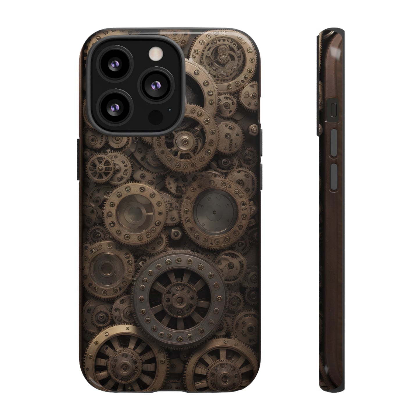 Gearworks 3 Phone Case – Steampunk Victorian Design with Gears and Clockwork for iPhone, Samsung Galaxy, and Google Pixel Devices