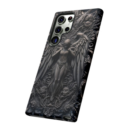 Grey Angel Phone Case – Gothic Marble Statue Design for iPhone, Samsung Galaxy, and Google Pixel Devices