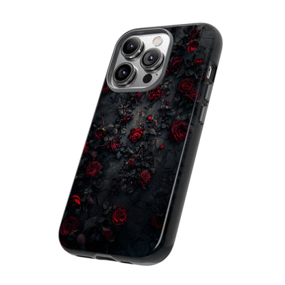 Gothic Roses Tough Phone Case – Elegant Dark Floral Design for iPhone, Samsung Galaxy, and Google Pixel Devices