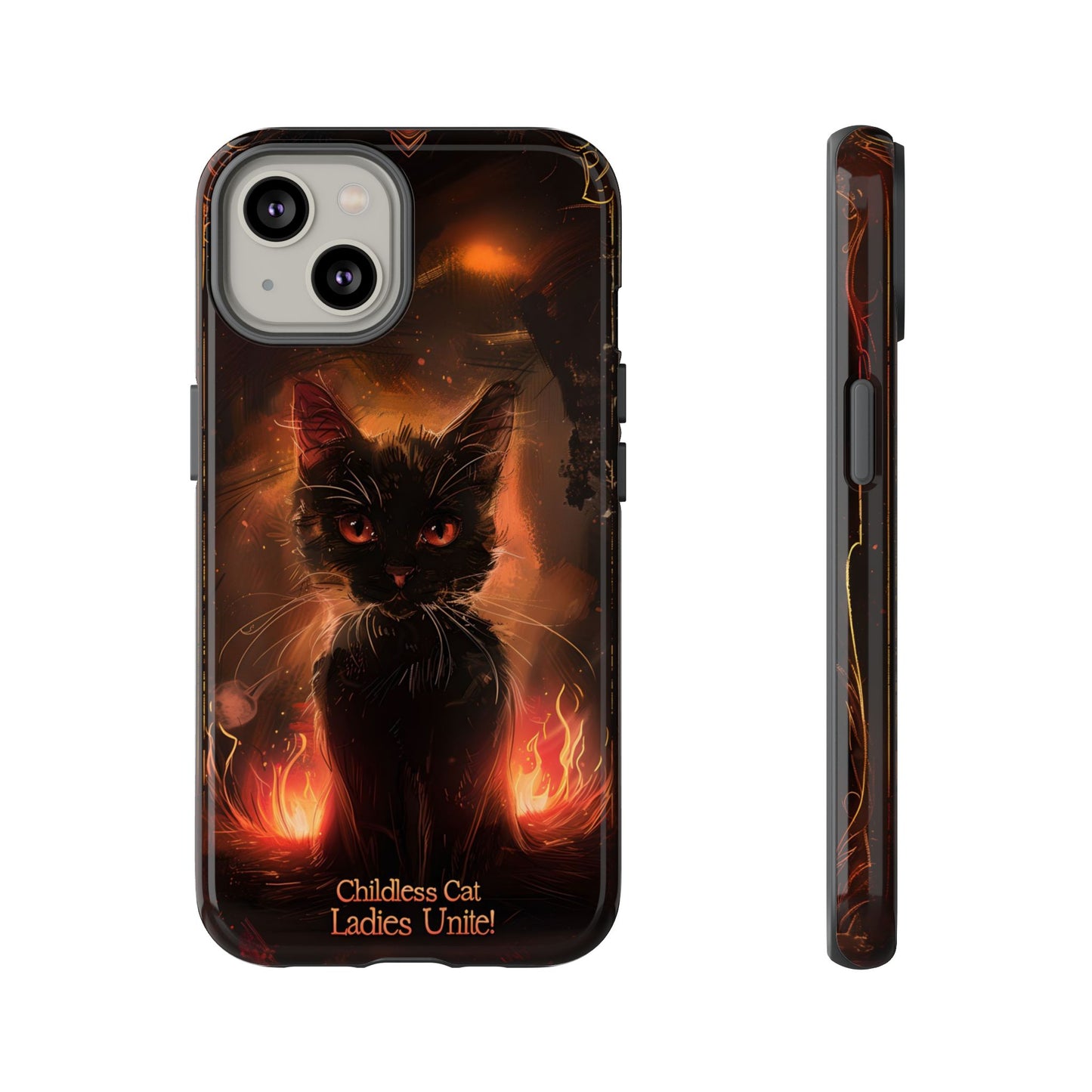 Childless Cat Ladies Unite Phone Case - Gothic Black Cat For iPhone, Samsung Galaxy, and Google Pixel Devices