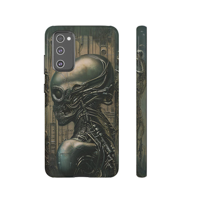 Biomechanical Android Phone Case – Futuristic Alien Horror H.R. Giger-Inspired Design for iPhone, Samsung Galaxy, and Google Pixel Devices