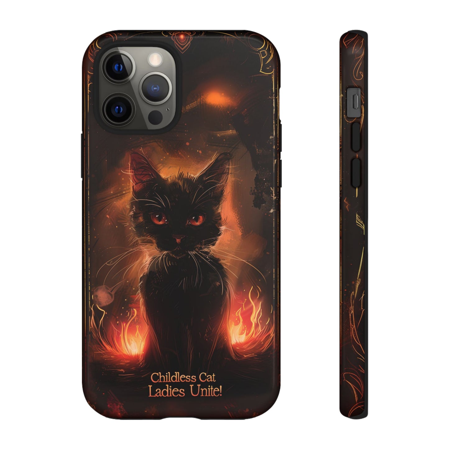 Childless Cat Ladies Unite Phone Case - Gothic Black Cat For iPhone, Samsung Galaxy, and Google Pixel Devices