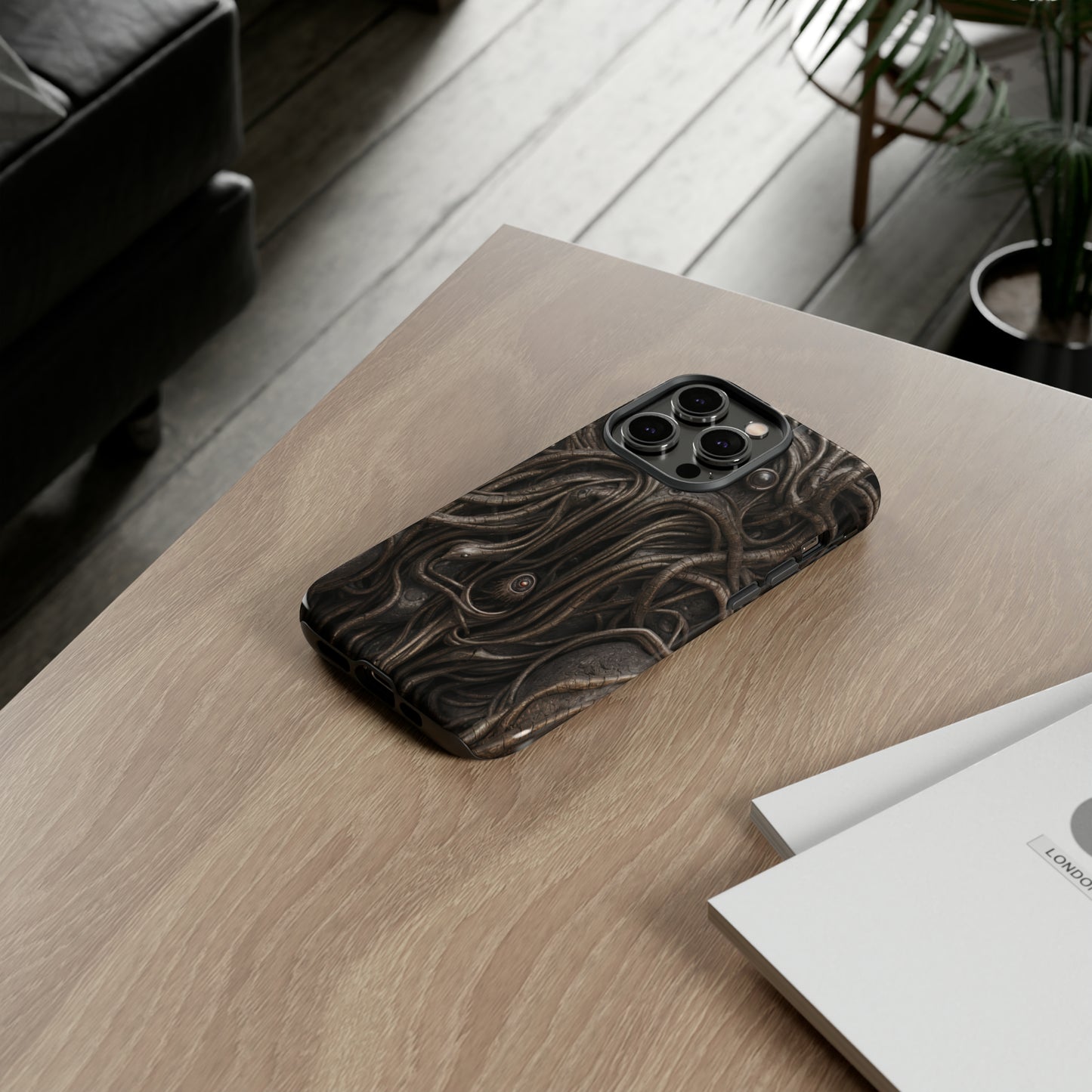 Biomechanical Horror 4 Phone Case – Futuristic Alien Design for iPhone, Samsung Galaxy, and Google Pixel Devices