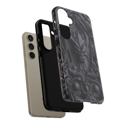 Black Demon Phone Case – Horned Hell Horror Design for iPhone, Samsung Galaxy, and Google Pixel Devices