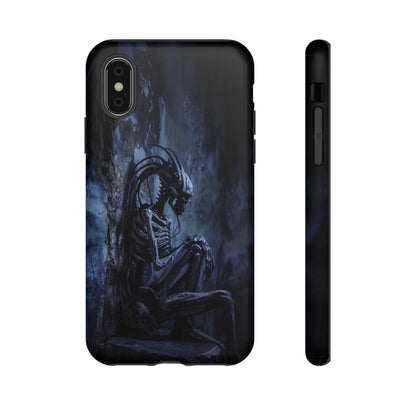 Gothic Alien Skeleton iPhone Case - Sci-Fi Horror Design